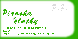 piroska hlatky business card